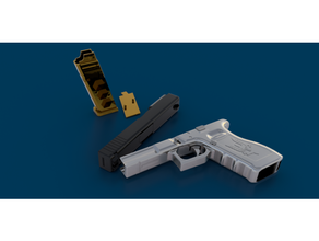glock 17 1 modelo funcionando deslizar revista exibição arma fogo suporte 3d print model - Mito3D