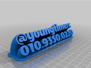 customized sweeping 2-line plate text number youngtimerc 3d print model - Mito3D