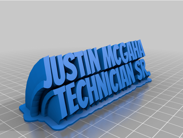 justin nameplate customized 3D print model - Mito3D