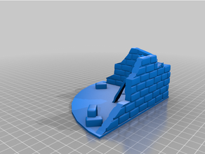 ruined wall corner 3d print model - Mito3D