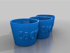 3 cactus pot remix eric roos cup planter 3d print model - Mito3D