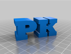 pk Initialen 3d print model - Mito3D