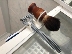 toiletry shower caddie bathroom organizer razor holder shaving brush caddy toothbrush 3d print model - Mito3D