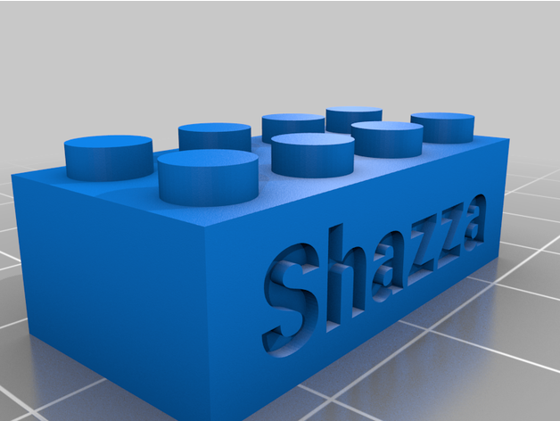 Shazza Lego 2x4 özelleştirilmiş 3D print model - Mito3D