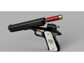 m1911 break action single shotgun gun pistol 3d print model - Mito3D