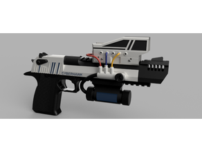 cyber hawk cyberpunk desert eagle pistol 3d print model - Mito3D