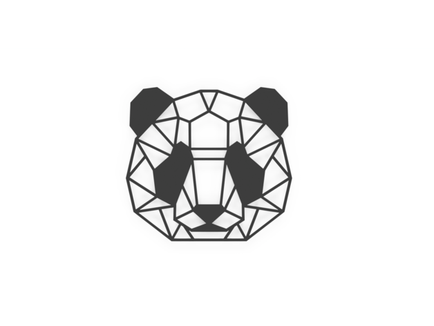 geometric panda wall art 3D print model - Mito3D