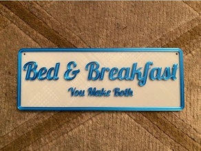 cama desayuno firmar personalizado 3d print model - Mito3D