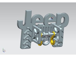 jeep key holder functional hook wrangler keychain keyring shackle tires wall mount 3d print model - Mito3D