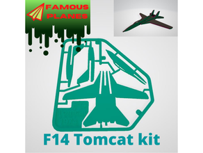 famous planes - f14 tomcat kit card airplane 14 plane scaled snap 3d print model - Mito3D