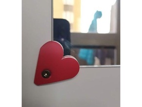 heart mirror holder 3mm ikea 3d print model - Mito3D