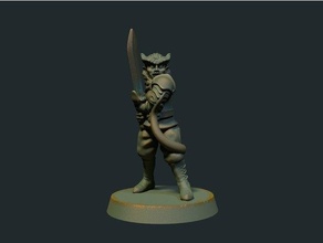 tiefling female 28mm supports fdm friendly demonic devil dnd fiend horned supportless 3d print model - Mito3D