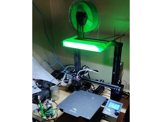 lightstrip titolare supporto creality ender 3 pro freecad guidato illuminazione 3D print model - Mito3D