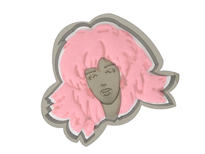 jem holograms cookie cutter pink hair 3d print model - Mito3D