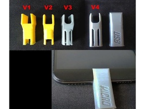 ample micro USB câble agrafe titulaire soutien 005 fonctionnel impression téléphone intelligent 3d print model - Mito3D