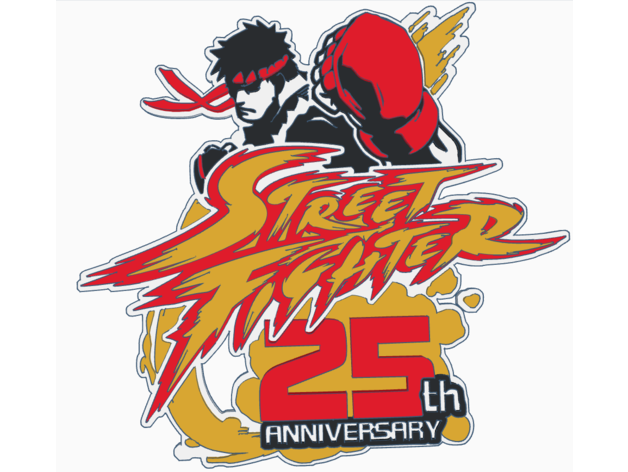 rue combattant 25 anniversaire logo hd arcade capcom 3D print model - Mito3D