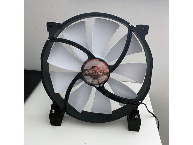 200mm pc ventilateur bureau supporter pieds 3D print model - Mito3D