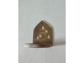 drinking horn wall holder trinkhorn-wandhalter celtic art knot knotwork horns hanger mount 3d print model - Mito3D