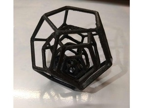 matrioska dodecaedri dodecaedro wireframe 3d print model - Mito3D