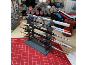 sword style pinceau grille miniature peinture modèle titulaire soutien organisateur supporter 3d print model - Mito3D