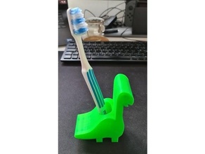 brontosaurus toothbrush holder pencil pen brachiosaurus 3d print model - Mito3D