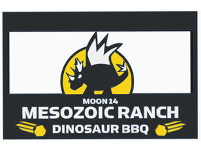 mst3k dinosaur bbq logo hd 3d print model - Mito3D