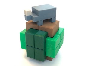 rhinoceros - interlocking puzzle 3d 3d print model - Mito3D
