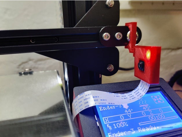 sencillo frambuesa pi leva montar ender 3 cámara caso funda crealidad fácil 3D print model - Mito3D