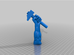 marteau main symbole ouvrier 3d print model - Mito3D