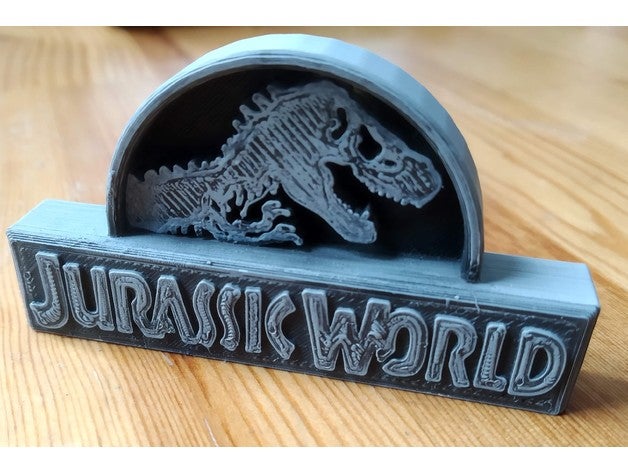 jurassic park logo lego compatible dinosaur 3D print model - Mito3D