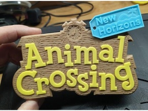 colourful textured animal crossing sign box single extruders multicolor horizons extruder 3d print model - Mito3D