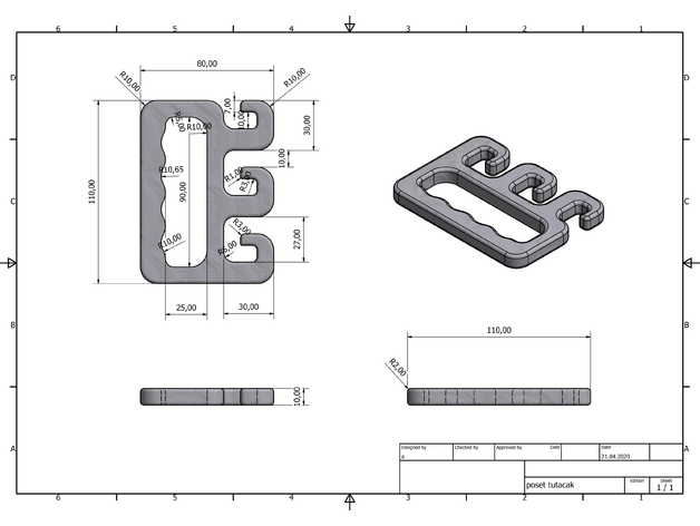 sacchetto mano titolare supporto hook po tutucu bazar gancio poeta 3D print model - Mito3D