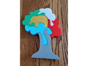 elefante albero puzzle 3d print model - Mito3D