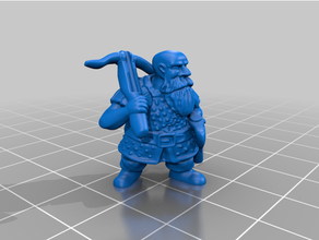 dwarf ranger crossbow aos dwarves fantasy miniature miniatures mordheim oldhammer warhammer 3d print model - Mito3D