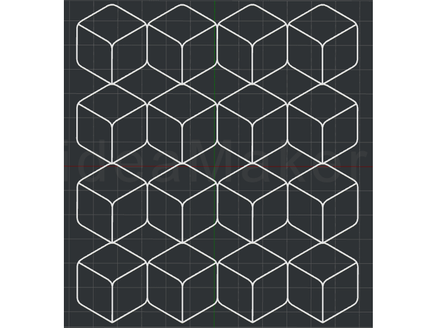radius cube pattern - 2d wall art geometric 3D print model - Mito3D
