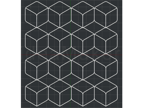 yarıçap küp Desen 2d duvar Sanat geometrik 3d print model - Mito3D