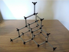 diamond molecular model modular atomic crystal crystallography molecule molymod structure 3d print model - Mito3D