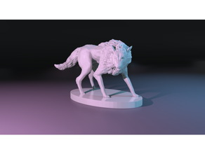 dire wolf mini creature direwolf dnd miniature dog dungeons dragons oddworks 3d print model - Mito3D