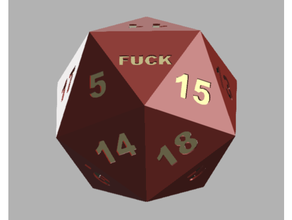 curse d20 dd dice die dungeons dragons fuck funny roll yaaas 3d print model - Mito3D