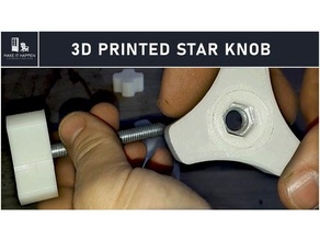 3d imprimé étoile boutons m8 vis noisettes colle nécessaire manipuler main bouton machine 3d print model - Mito3D