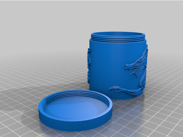 dragon patterned box - ng ti ci hp rng 3D print model - Mito3D