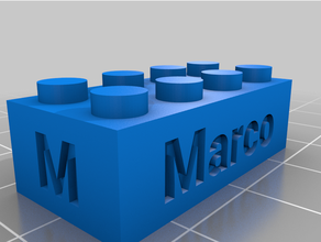 customized lego compatible text bricks marco 3d print model - Mito3D