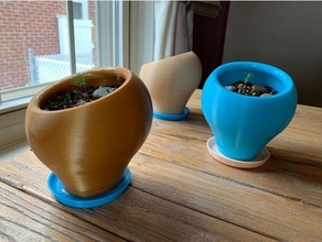 contemporaneo vaso freddo design fiore domestico fioriera pianta pentola 3d print model - Mito3D