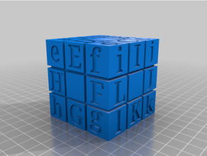 olhos vendados Rubik's cubo carta esquema 3d print model - Mito3D