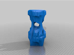 falling sandstone hourglass - chaos collection 38 infinity julia loft mandala math pixel pixelated pixelized spiral mode vase voxel voxelated voxelized 3d print model - Mito3D