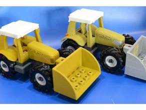 rigitrac tracteur Célibataire Couleur lego jouet 3d print model - Mito3D