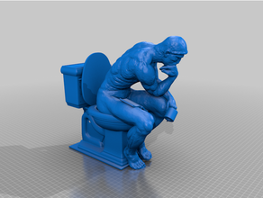 thinker toilet 3d print model - Mito3D