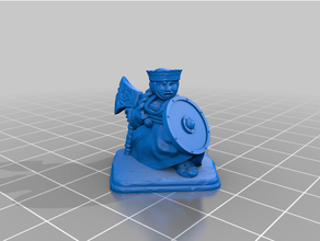 heroquest hembra enano aventurero hacha fantasía combatiente héroe doncella miniatura búsqueda proteger juegos guerra martillo guerrero 3d print model - Mito3D