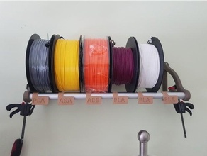 filament rack wall mount 3dprintmunich bracket spool holder shelve shelves 3d print model - Mito3D