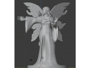 Fee weiblich Magier Rabe familiär Dungeons Drachen 3d print model - Mito3D
